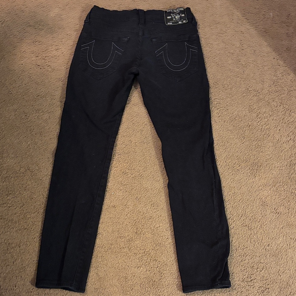 True Religion Black Skinny Jeans for Men